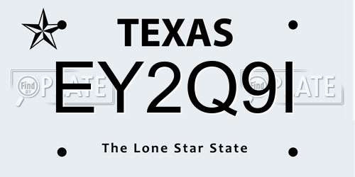 EY2Q9I Texas License Plate