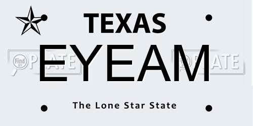EYEAM Texas License Plate