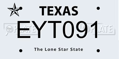 EYT091 Texas License Plate