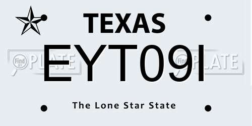 EYT09I Texas License Plate