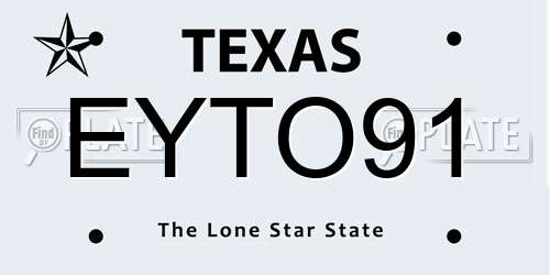EYTO91 Texas License Plate