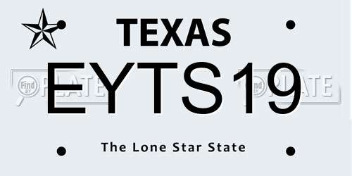 EYTS19 Texas License Plate