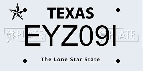 EYZ09I Texas License Plate