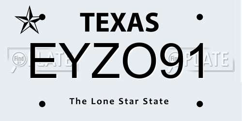 EYZO91 Texas License Plate