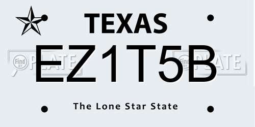 EZ1T5B Texas License Plate