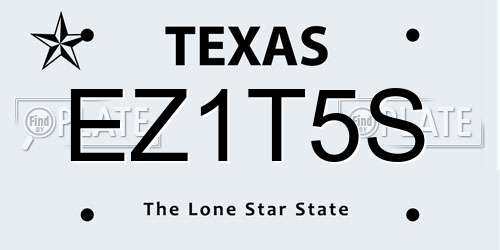 EZ1T5S Texas License Plate