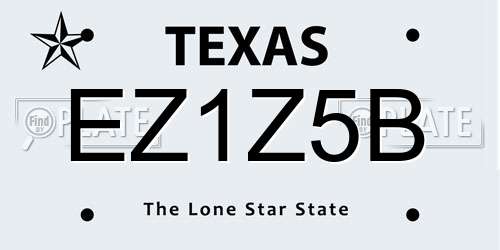 EZ1Z5B Texas License Plate