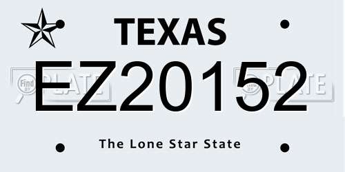 EZ20152 Texas License Plate