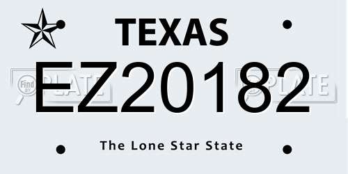 EZ20182 Texas License Plate