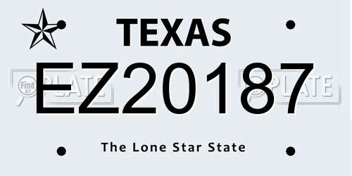 EZ20187 Texas License Plate