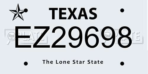 EZ29698 Texas License Plate