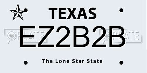 EZ2B2B Texas License Plate