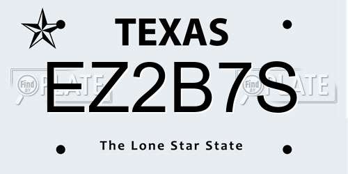 EZ2B7S Texas License Plate