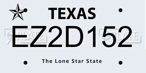 EZ2D152 Texas License Plate