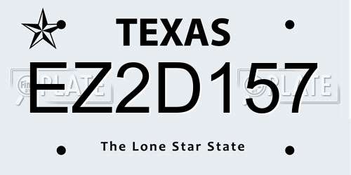 EZ2D157 Texas License Plate
