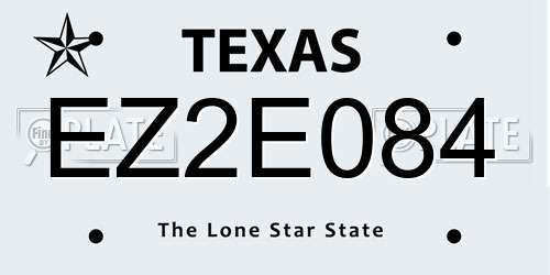 EZ2E084 Texas License Plate
