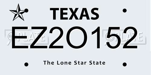 EZ2O152 Texas License Plate