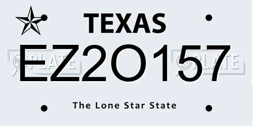 EZ2O157 Texas License Plate