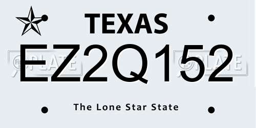 EZ2Q152 Texas License Plate