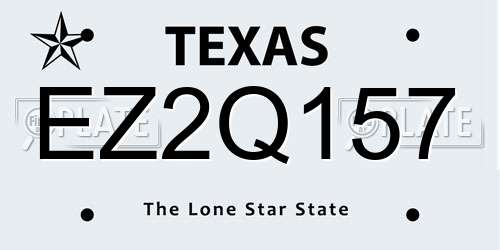 EZ2Q157 Texas License Plate