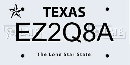 EZ2Q8A Texas License Plate