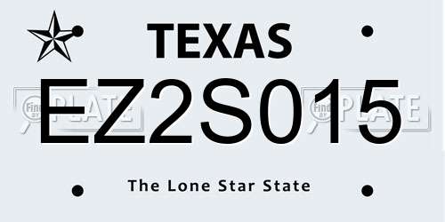EZ2S015 Texas License Plate