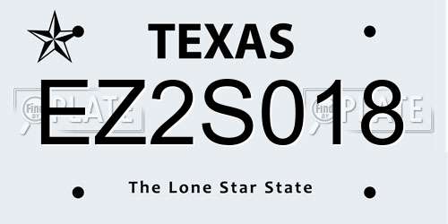 EZ2S018 Texas License Plate