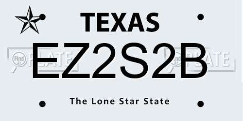 EZ2S2B Texas License Plate