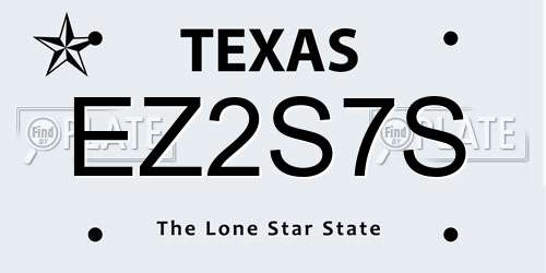 EZ2S7S Texas License Plate