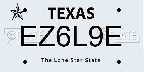 EZ6L9E Texas License Plate