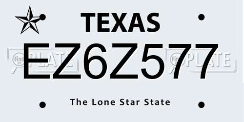 EZ6Z577 Texas License Plate