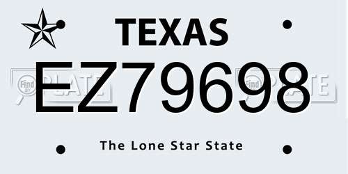 EZ79698 Texas License Plate