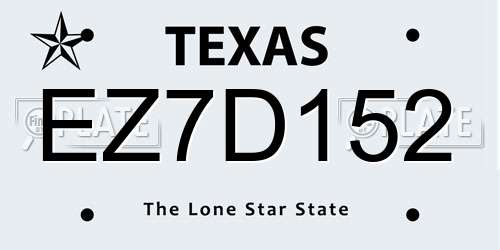EZ7D152 Texas License Plate