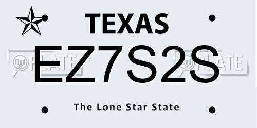 EZ7S2S Texas License Plate