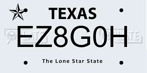 EZ8G0H Texas License Plate