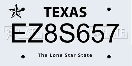EZ8S657 Texas License Plate