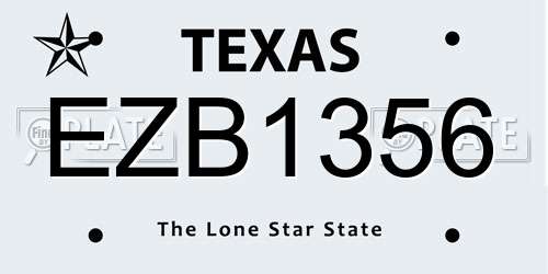 EZB1356 Texas License Plate