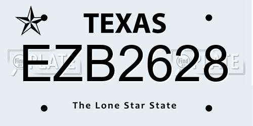 EZB2628 Texas License Plate