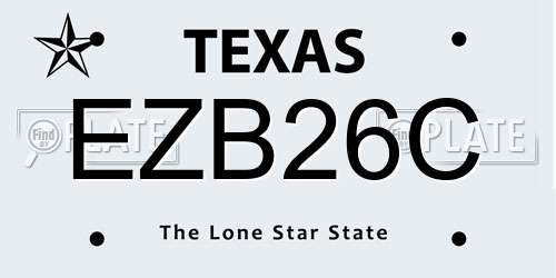 EZB26C Texas License Plate