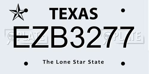 EZB3277 Texas License Plate