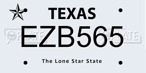 EZB565 Texas License Plate