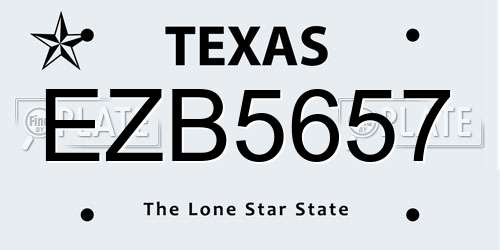 EZB5657 Texas License Plate
