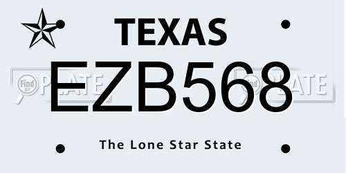 EZB568 Texas License Plate