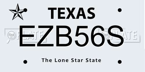 EZB56S Texas License Plate