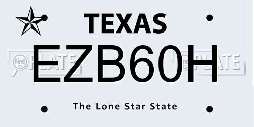 EZB60H Texas License Plate