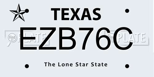 EZB76C Texas License Plate