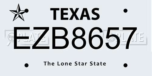 EZB8657 Texas License Plate