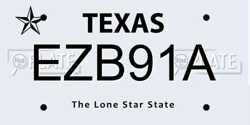 EZB91A Texas License Plate