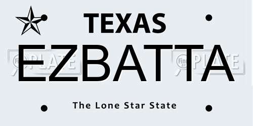 EZBATTA Texas License Plate