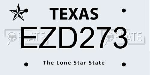 EZD273 Texas License Plate